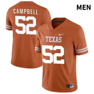 Texas Longhorns Men's #52 DJ Campbell Authentic Orange NIL 2022 College Football Jersey FZI02P3X